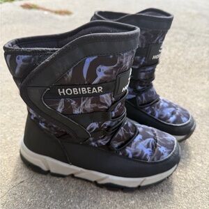 HOBIBEAR Boys Snow Boots Waterproof Outdoor Warm Slip Winter Shoes Size 4